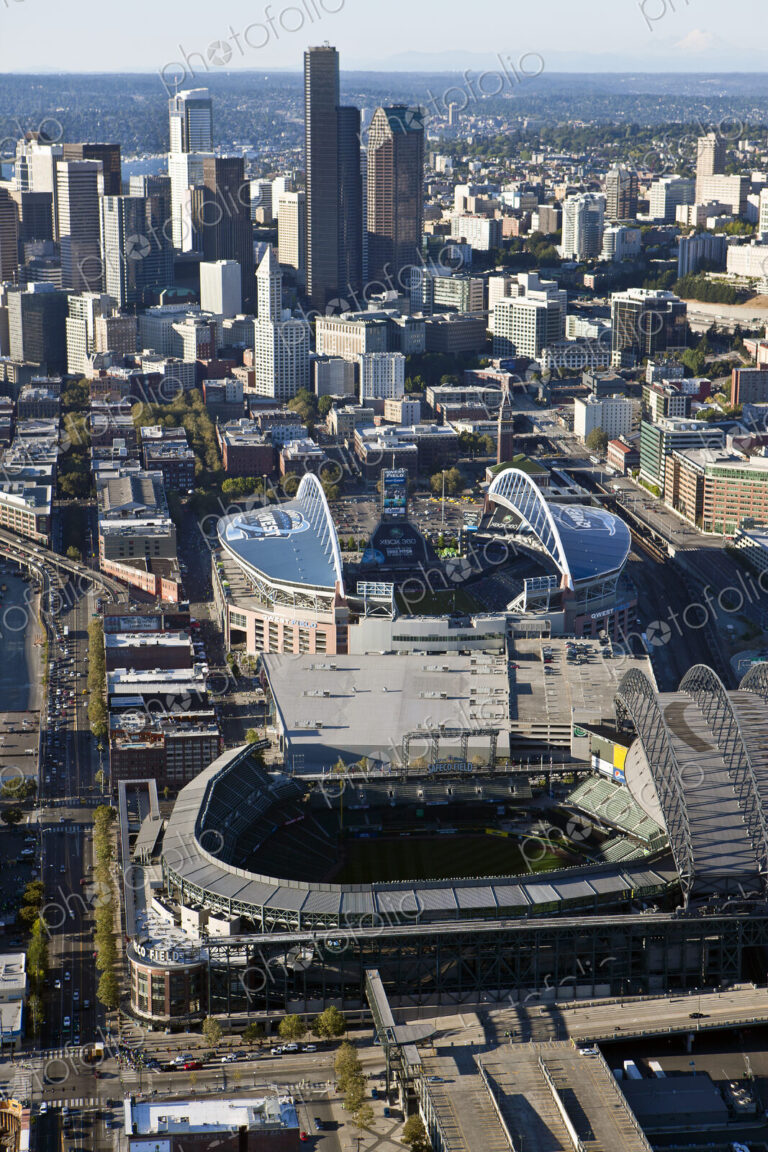 Aerial View of Seattle Stadiums