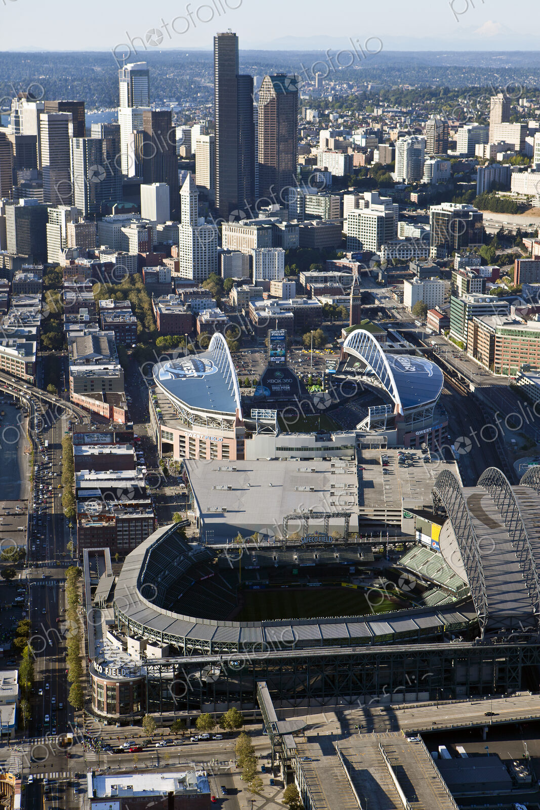 Aerial View of Seattle Stadiums