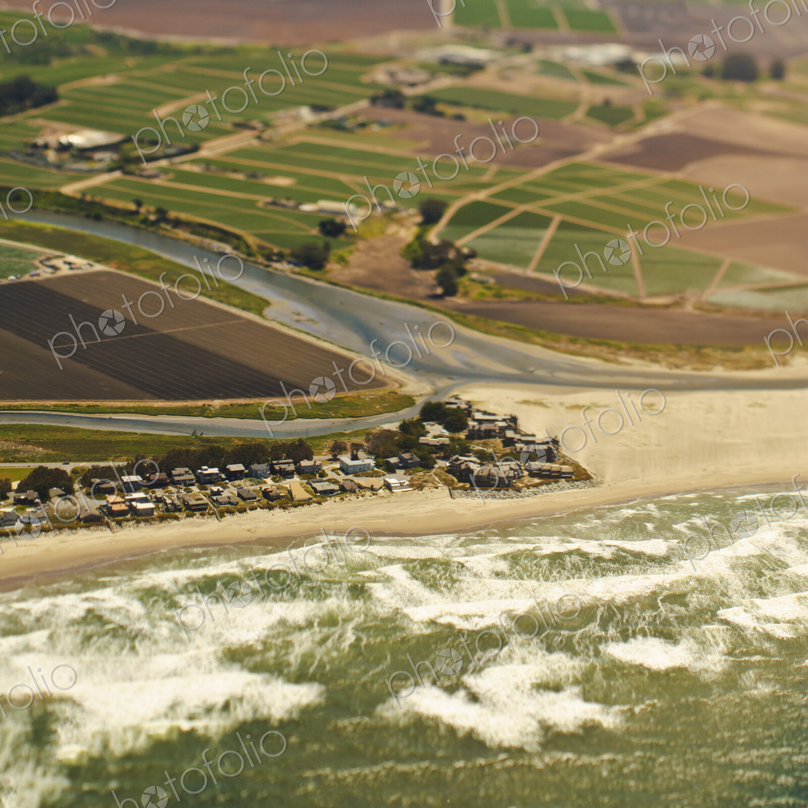 Aerial View of a Coastal Community