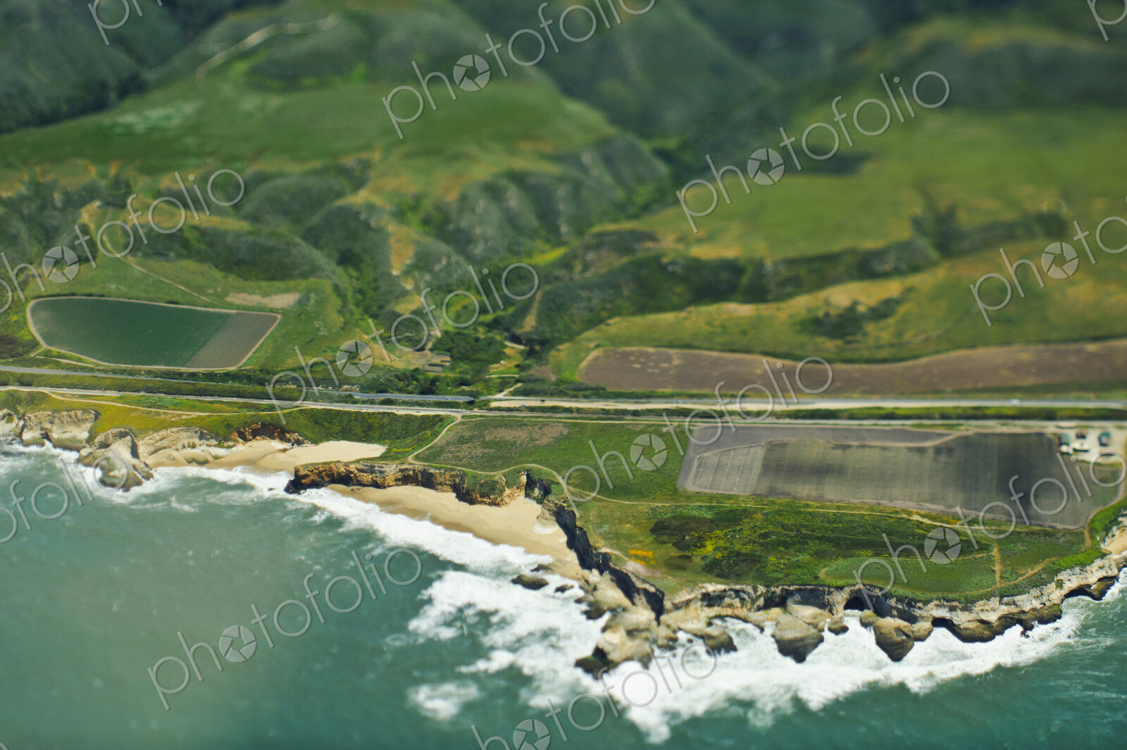 Aerial View of a Coastal Road