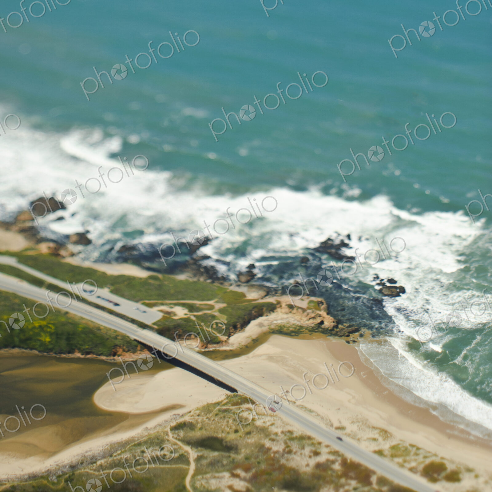 Aerial View of a Coastal Road