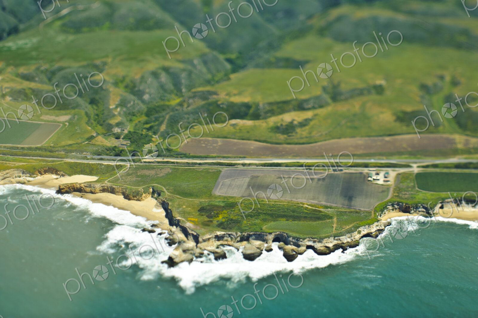 Aerial View of a Coastal Road