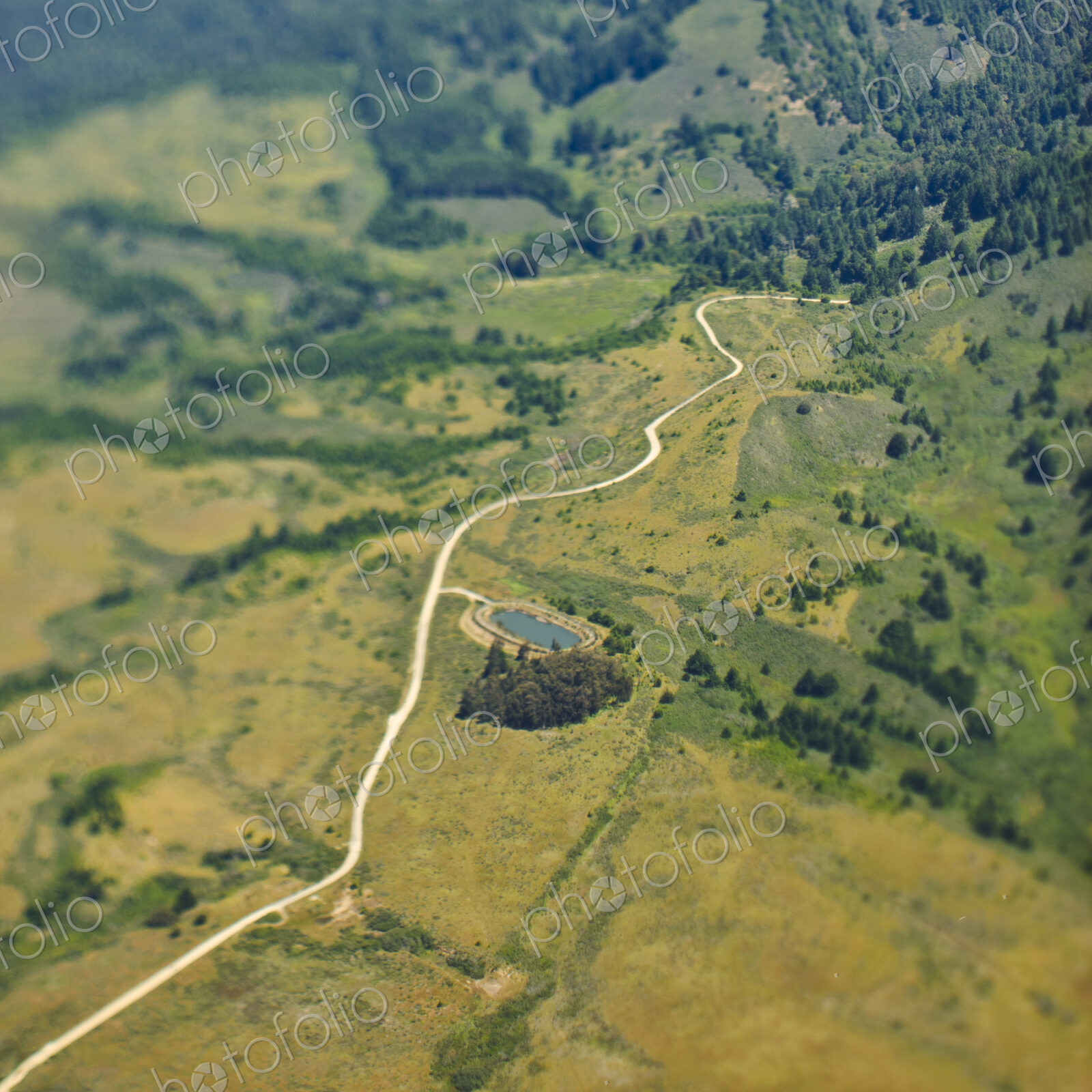 Aerial View of a Countryside Reservoir