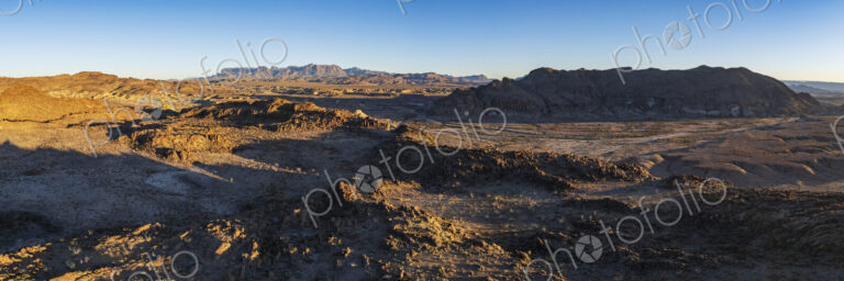 Aerial View of the Chisos Mountain Range in the Distance from Study Butte
