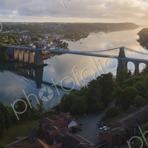 Aerial View of the Menai Strait Bridge Aerial View of the Menai Strait Bridge