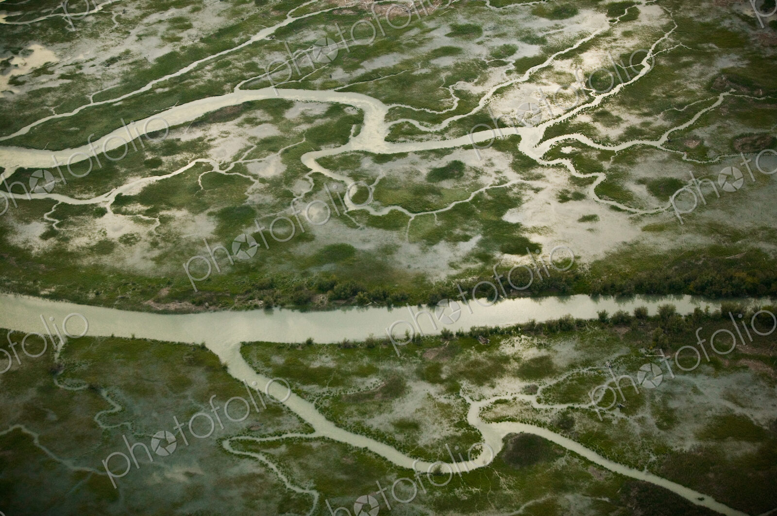Aerial of the Fraser River Delta, British Columbia, Canada