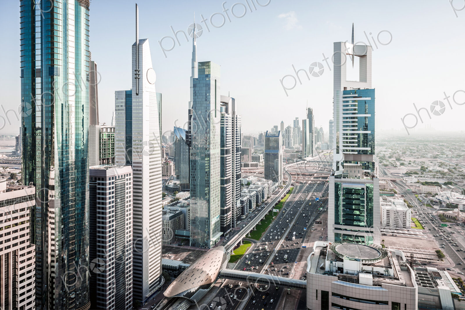Aerial view of Dubai cityscape, United Arab Emirates