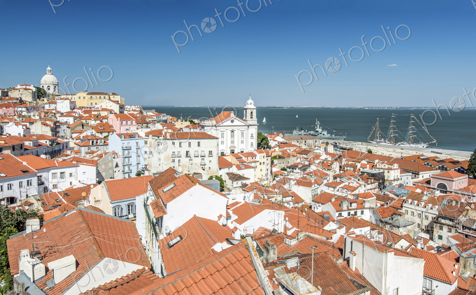 Aerial view of Lisbon cityscape, Lisbon, Portugal
