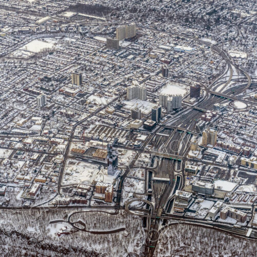 Aerial view of New York cityscape, New York, United States