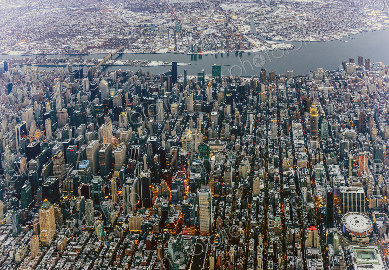Aerial view of New York cityscape, New York, United States
