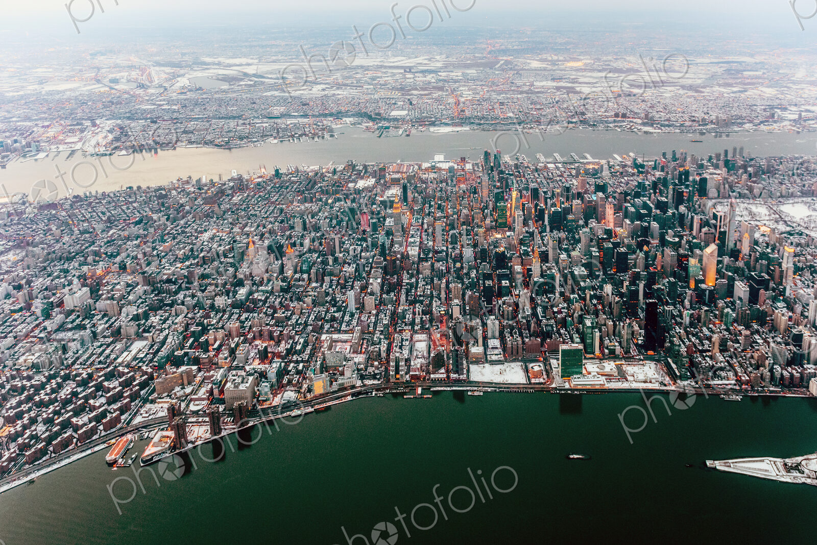 Aerial view of New York cityscape, New York, United States
