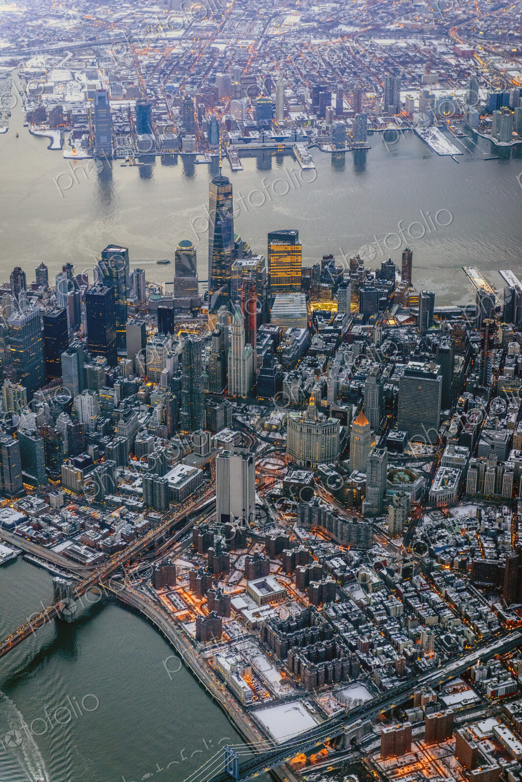 Aerial view of New York cityscape, New York, United States
