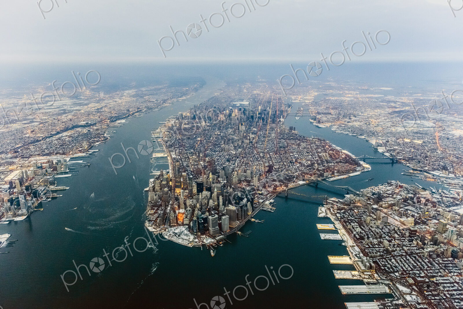 Aerial view of New York cityscape, New York, United States