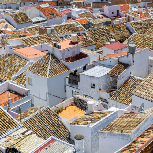 Aerial view of Olvera cityscape, Cadiz, Spain