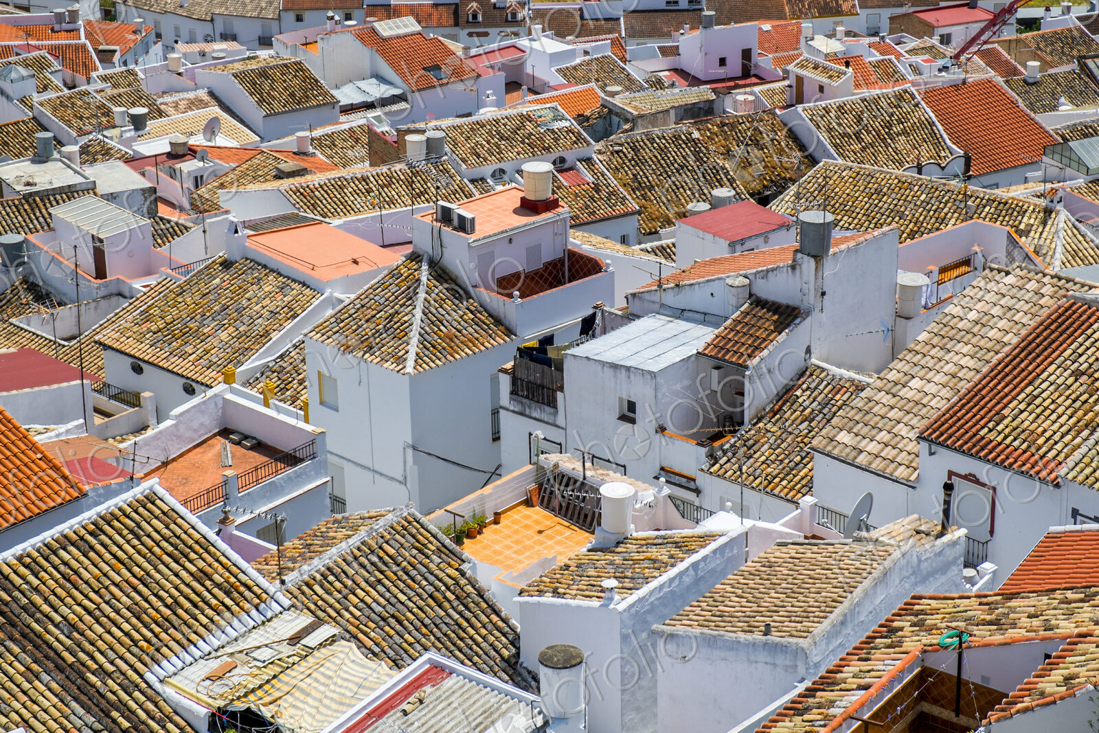 Aerial view of Olvera cityscape, Cadiz, Spain