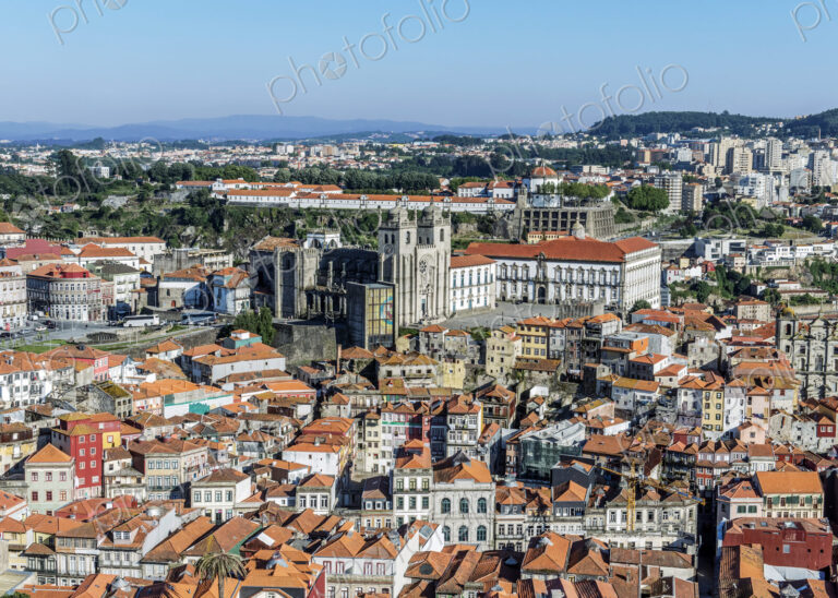 Aerial view of Porto cityscape, Porto, Portugal