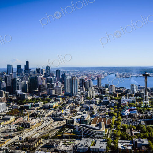 Aerial view of Seattle cityscape, Washington, United States Aerial view of Seattle cityscape, Washington, United States