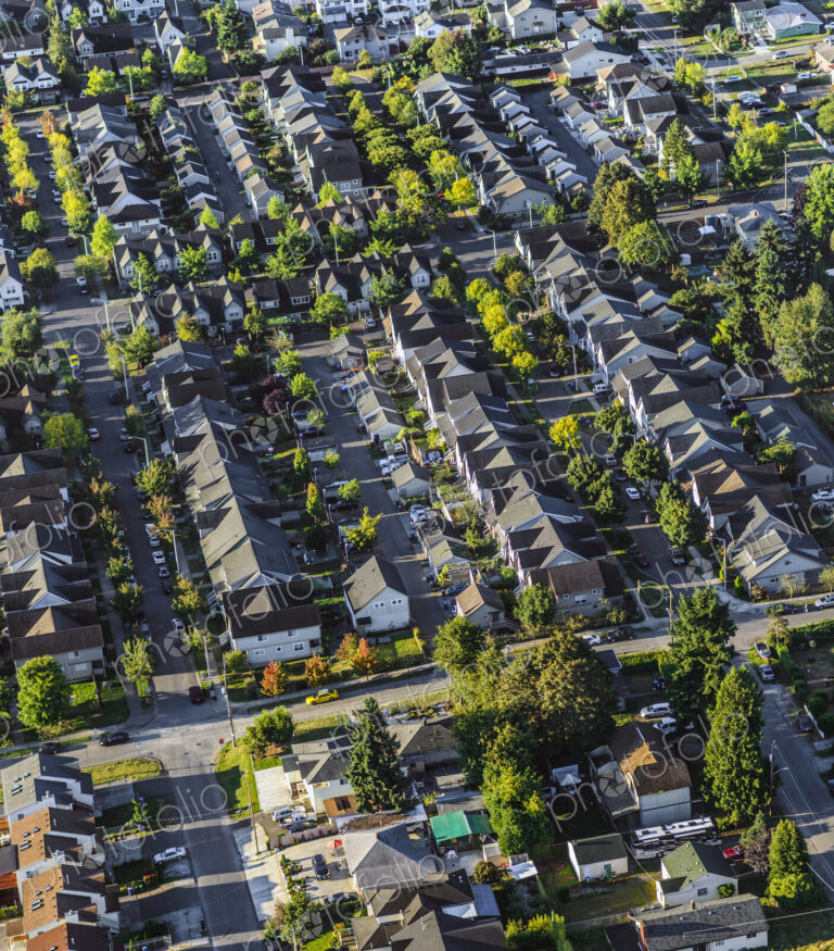 Aerial view of Seattle neighborhood, Washington, United States