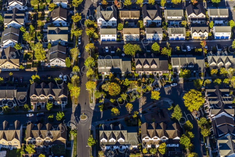 Aerial view of Seattle neighborhood, Washington, United States