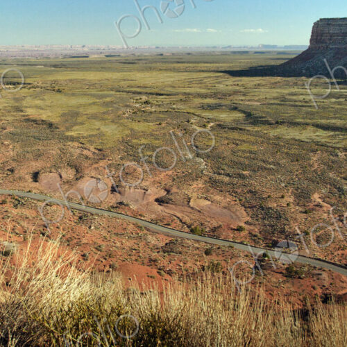 Aerial view of road in Valley of the Gods, Utah, United States