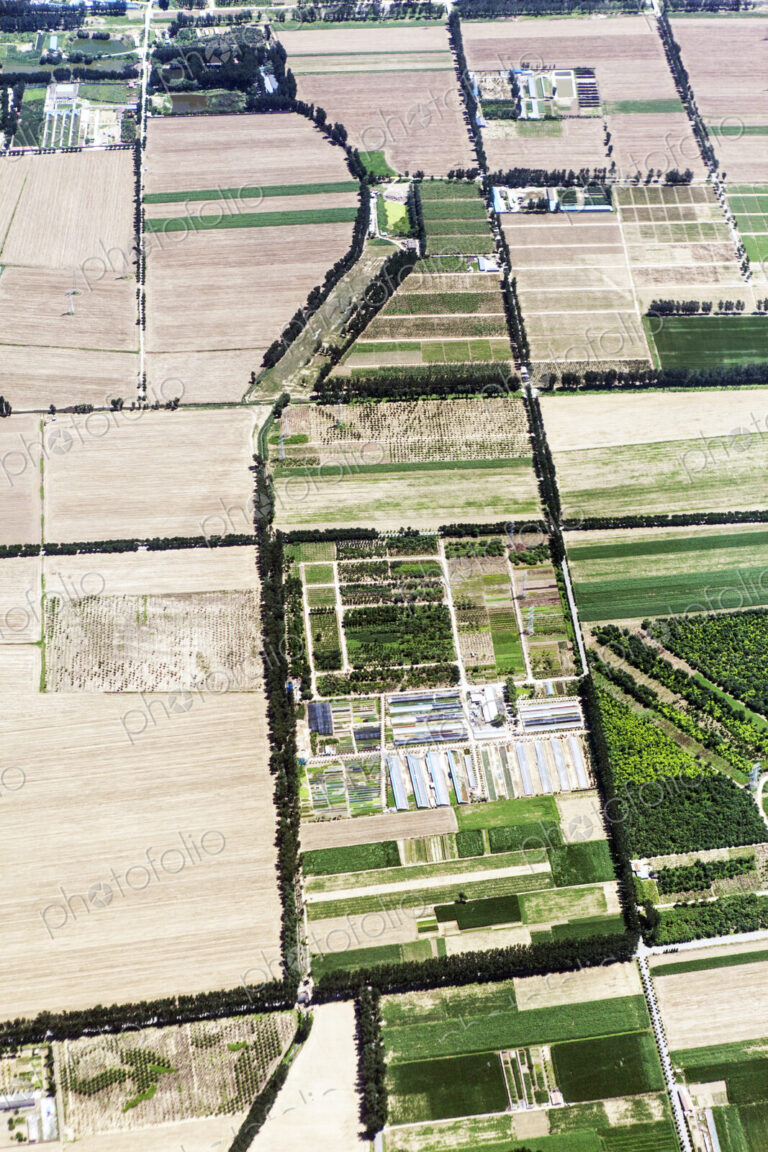 Aerial view of rural farmland