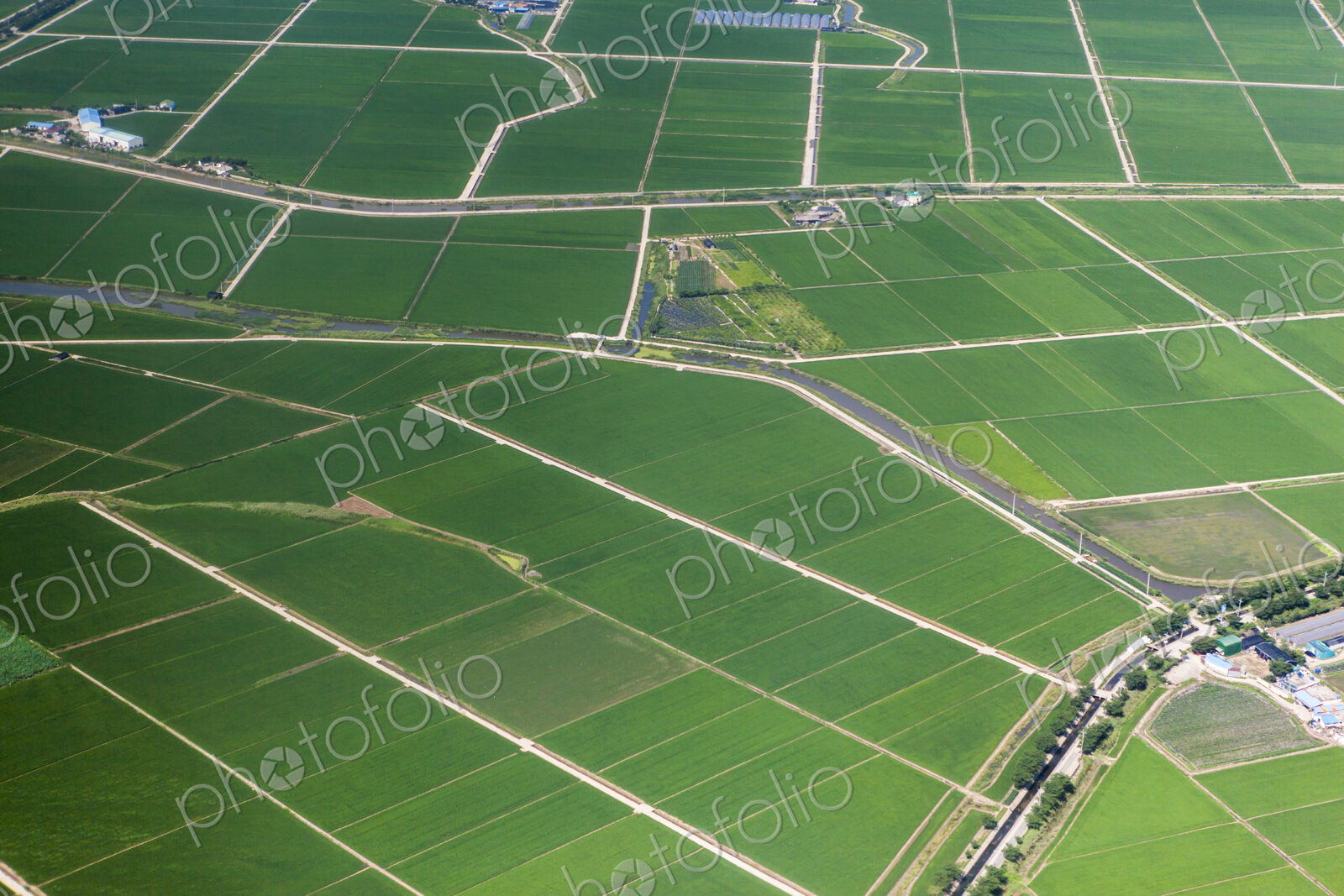 Aerial view of rural farmland