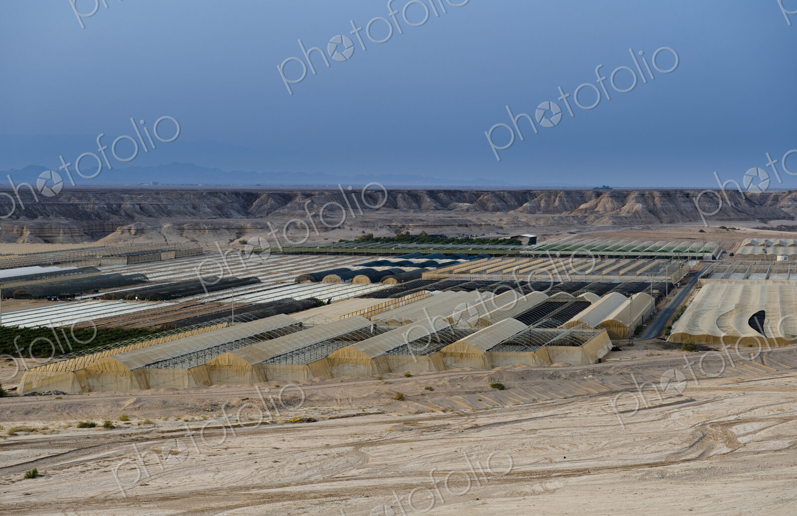 Agricultural Buildings and Fields in the Desert