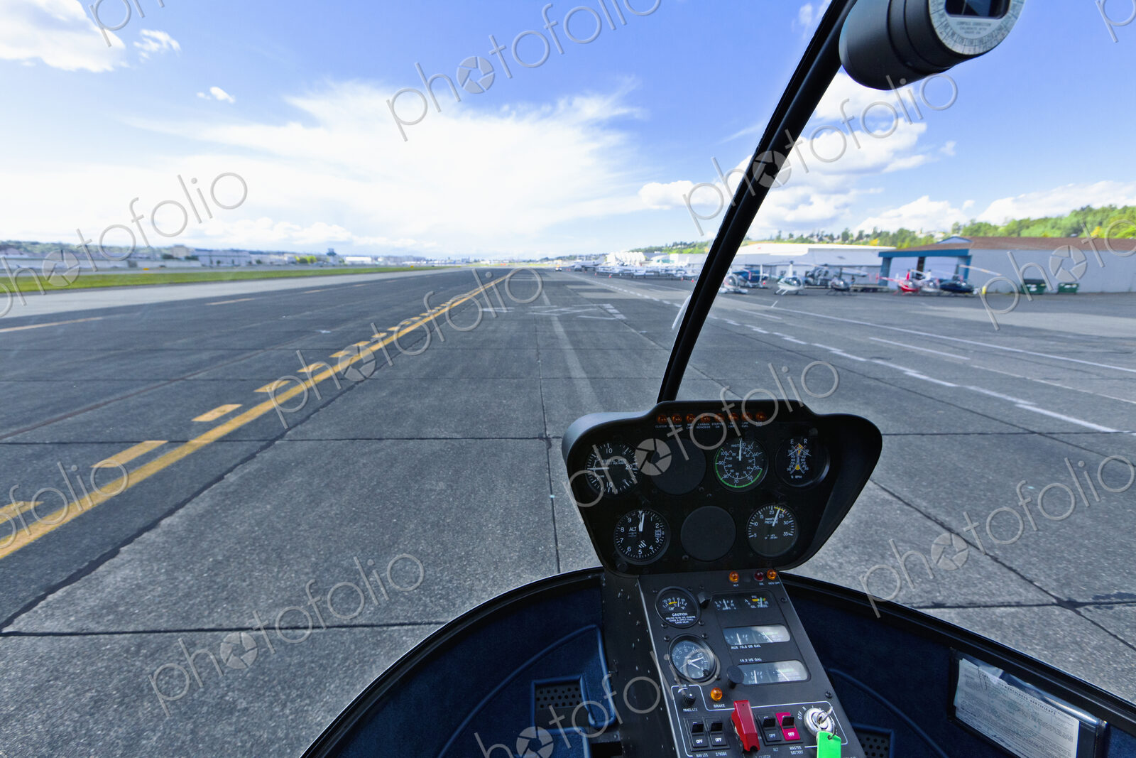Airport Runway From a Cockpit