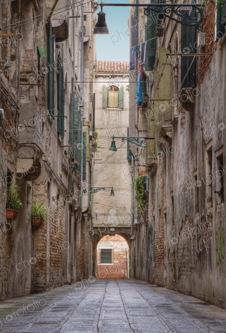 Alley Between Old World Buildings