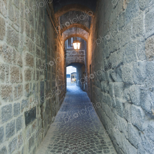 Alleyway in Historic District, Orvieto, Umbria, Italy.