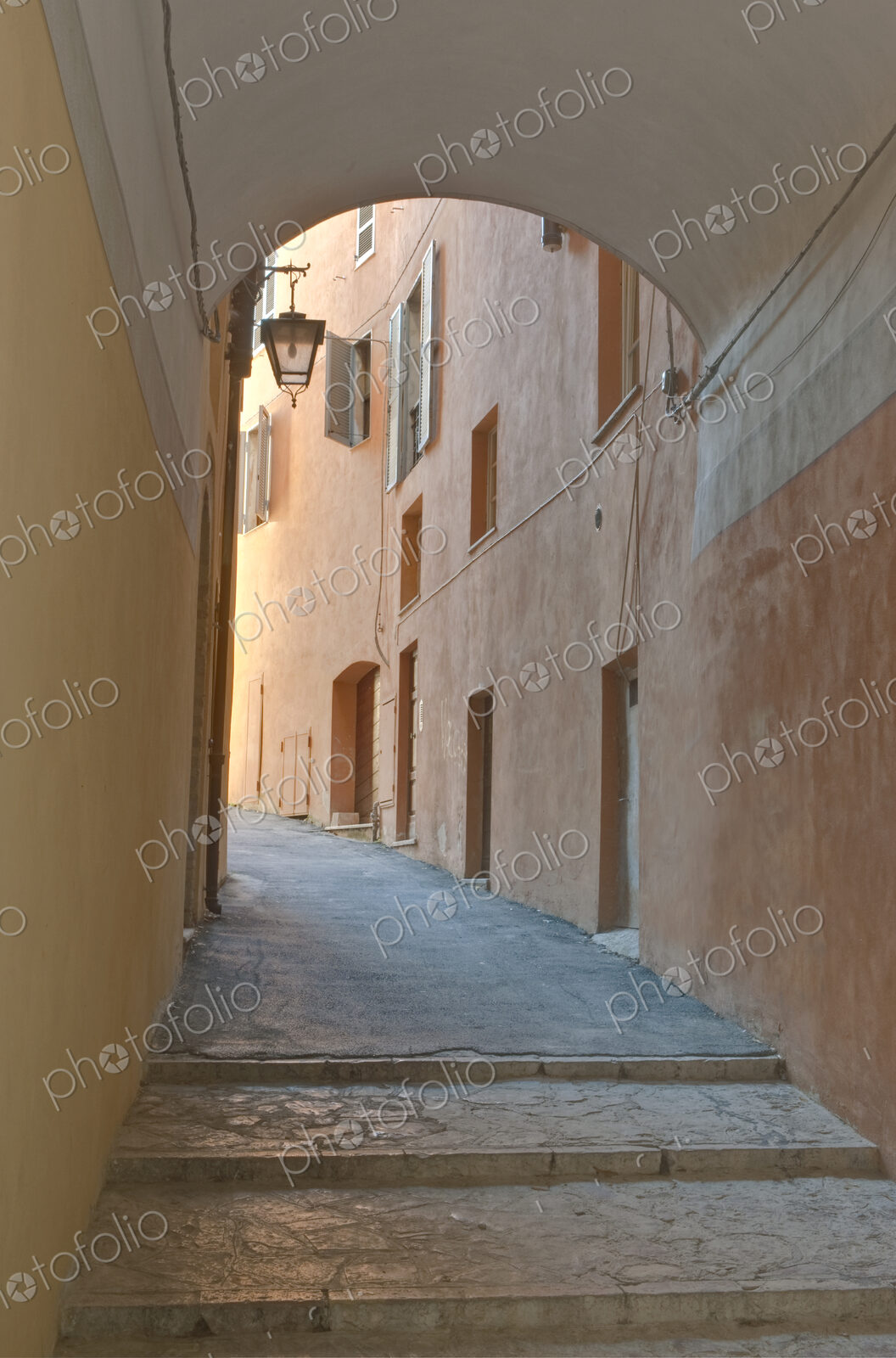 Alleyway in Historic District in Spoleto, Umbria, Italy.