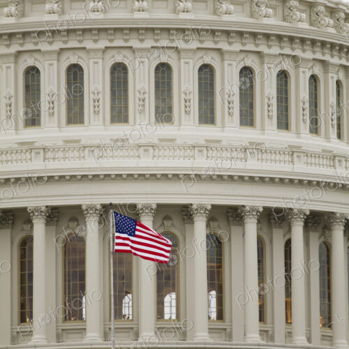 American Flag on the Capitol Building American Flag on the Capitol Building