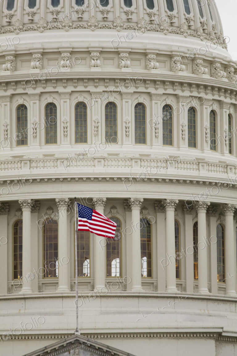 American Flag on the Capitol Building