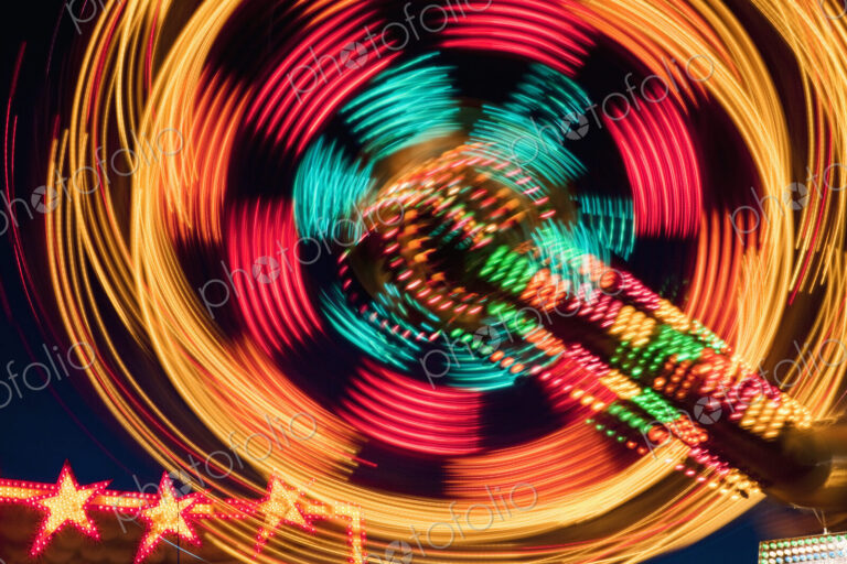 Amusement Park Ride At Night