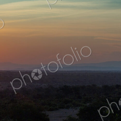An African sunset over the savannah.