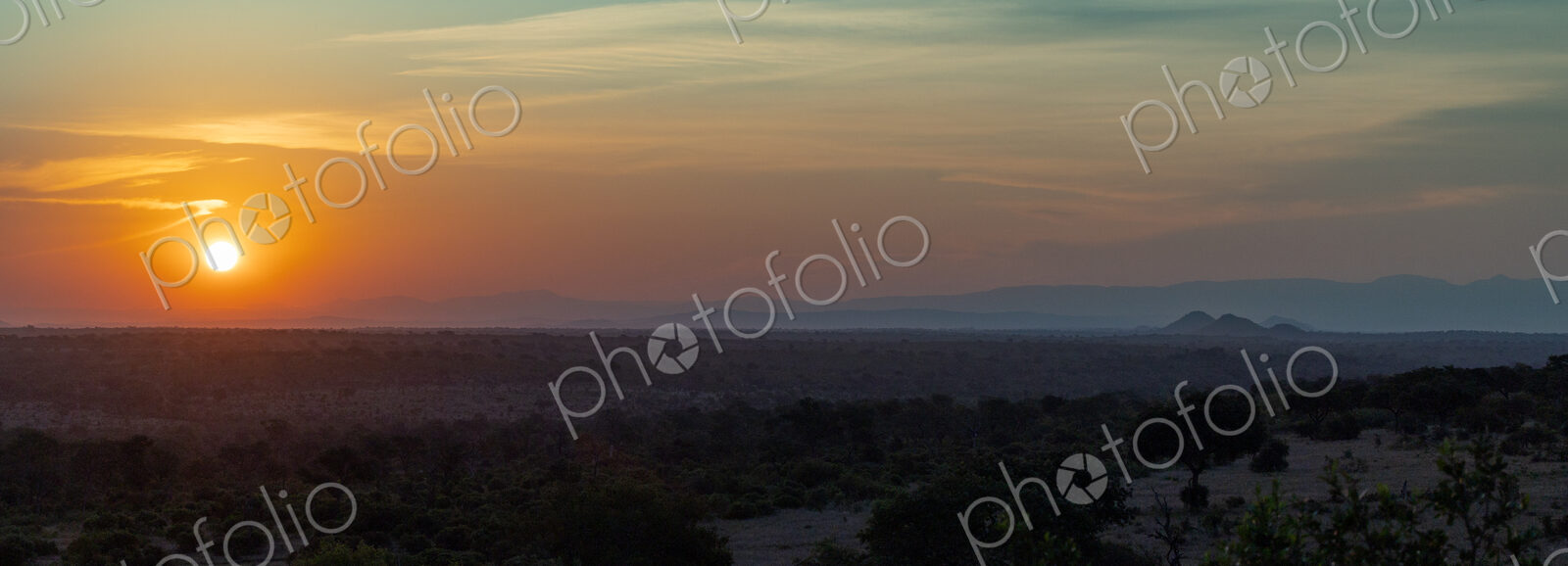 An African sunset over the savannah.
