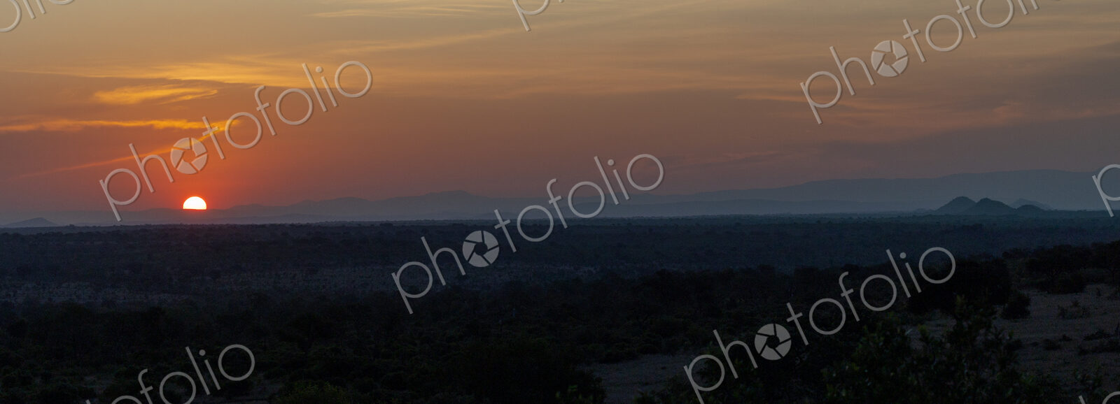 An African sunset over the savannah.