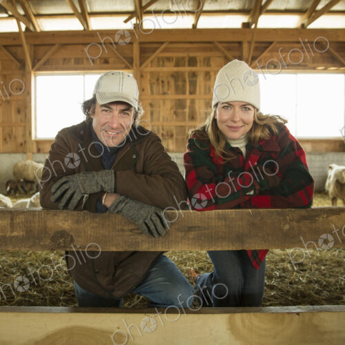 An Organic Farm in Winter in Cold Spring, New York State. A farmer and a woman… An Organic Farm in Winter in Cold Spring, New York State. A farmer and a woman…