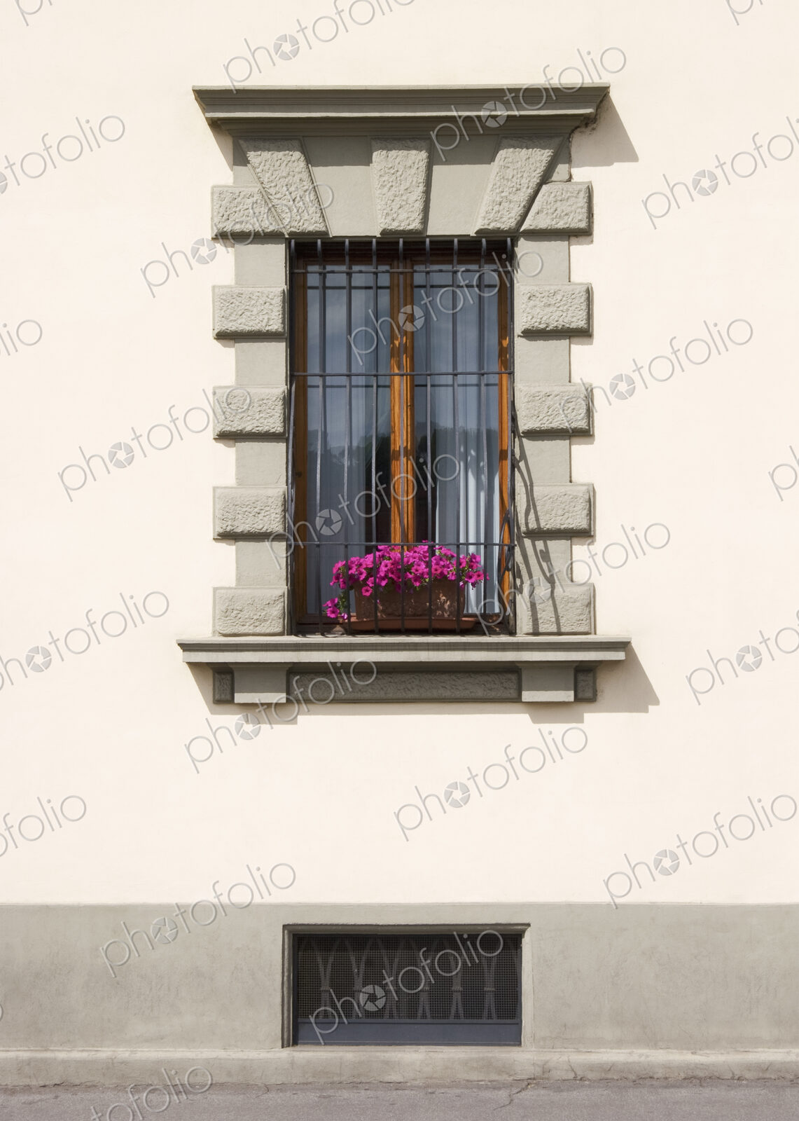 An apartment window on a street in Florence, Italy.