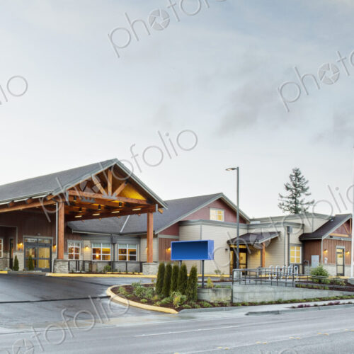 An assisted living and care home for seniors, modern building An assisted living and care home for seniors, modern building