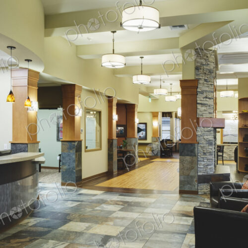 An assisted living and care home for seniors, modern building and shared facilities