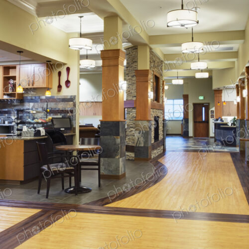 An assisted living and care home for seniors, modern building and shared facilities