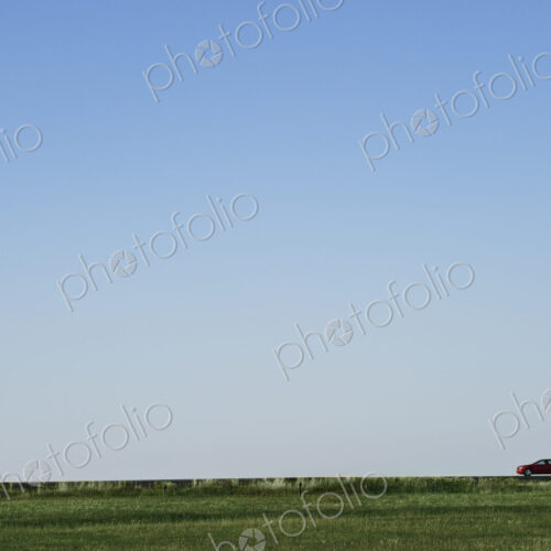 An automobile on the road in eastern Washington State, USA