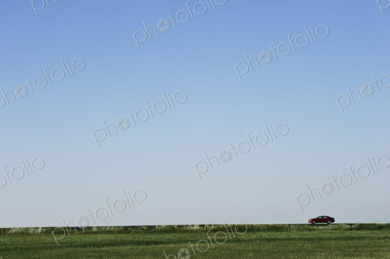 An automobile on the road in eastern Washington State, USA