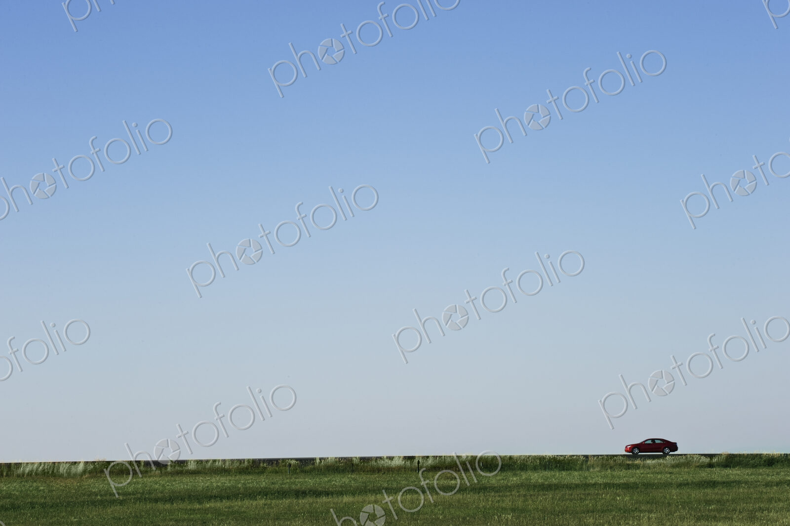 An automobile on the road in eastern Washington State, USA