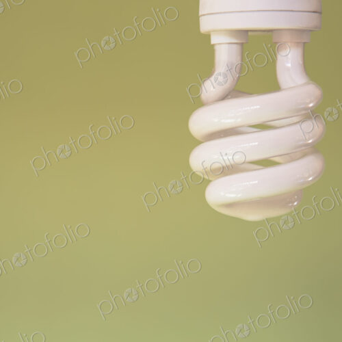~An energy efficient compact fluorescent light bulb, a CFL, with a curled element. A…