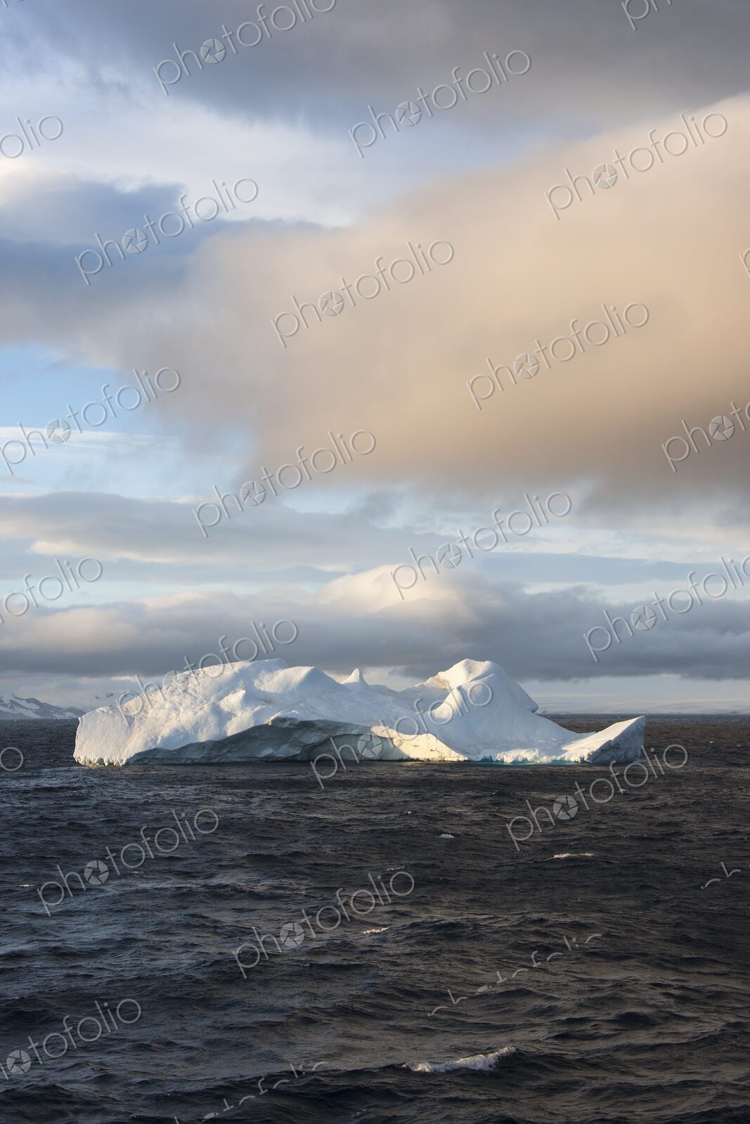 An iceberg on the waters of the Southern Ocean.