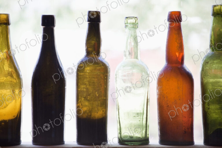 Antique Bottles In Window