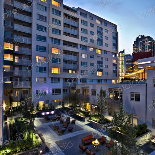 Apartment Courtyard At Dusk Apartment Courtyard At Dusk