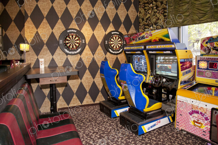 Arcade Game Machines at a Diner